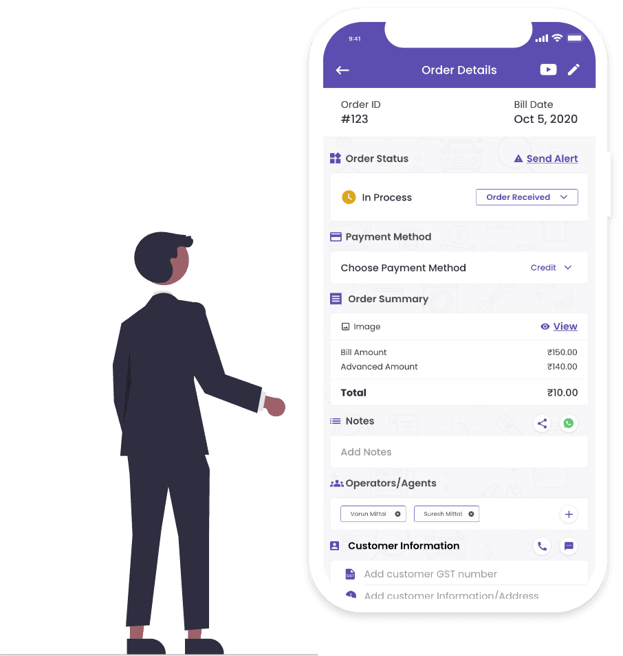 Vardaan order details screen